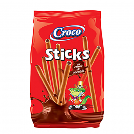 Chipsuri & Snacksuri - Sticks Crema Ciocolata, 6 buc x 80 g, Croco