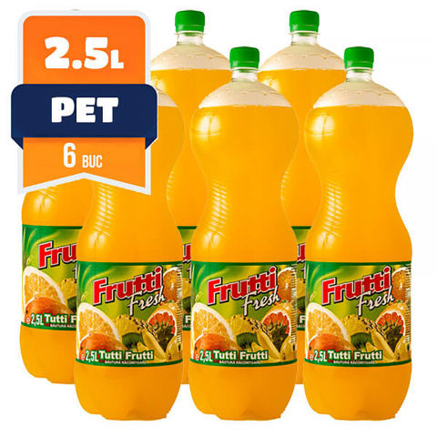Bauturi carbogazoase - Suc Portocale , 6 x 2.5 L Frutti Fresh