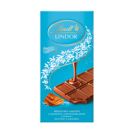 Bacanie - Tableta ciocolata Lindt Lindor cu caramel sarat, premium, 100 g