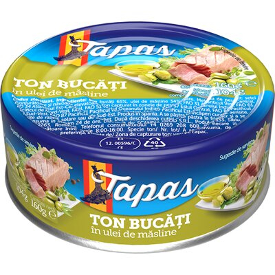 Bacanie - Ton Bucati in Ulei Masline, Tapas, 160 g