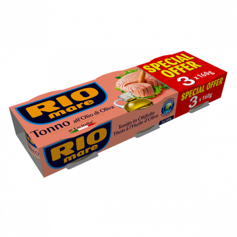 Bacanie - Ton in Ulei de Masline Rio Mare, 3 x 160 g – Gust Autentic, Calitate Premium