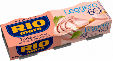 Ton in ulei masline leggero Rio Mare 3x60g, 180g [0]