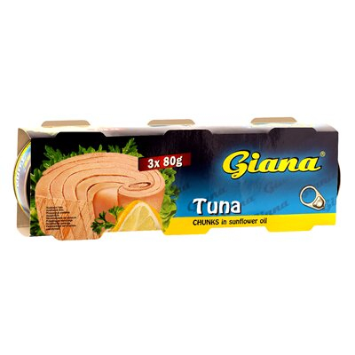 Bacanie - Ton Bucati in Ulei, Giana, 3 x 80 g