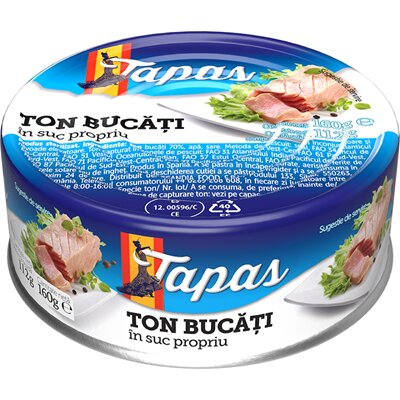 Bacanie - Ton Bucati in Suc Propriu, Tapas, 160 g