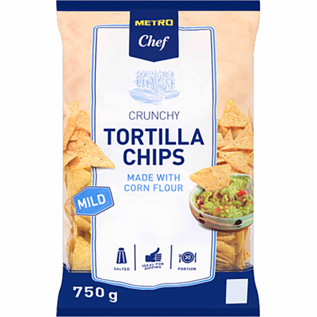 Chipsuri & Snacksuri - Tortilla chips cu sare, Metro Chef, 750 g