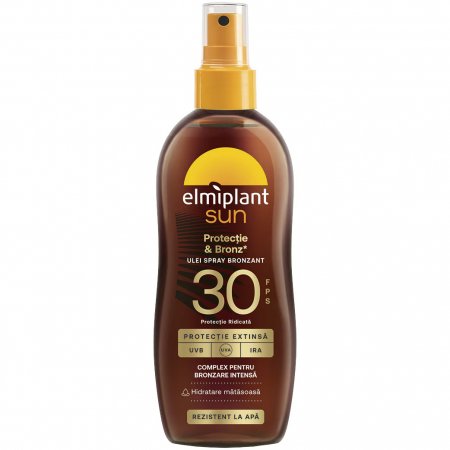 Ingrijire personala & Cosmetice - Ulei autobronzant cu protectie solara Elmiplant Sun SPF 30, 150 ml