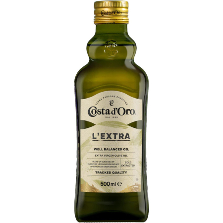 Alimente de baza - Ulei de masline extravirgin Costa d’Oro, presat la rece, pentru salate si gatit, 500 ml