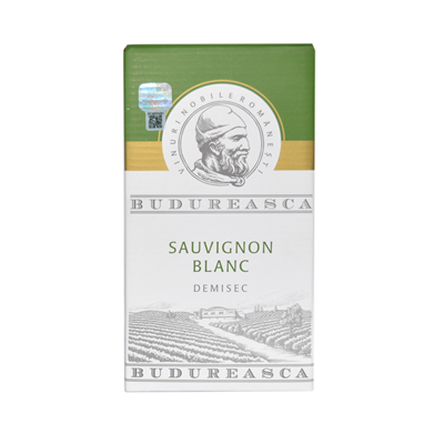 Bauturi - Vin Alb Budureasca, Sauvignon Blanc, Demisec, BIB, 2l