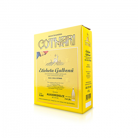 Bauturi - Vin Alb Demidulce, COTNARI Eticheta Galbena, 3 L