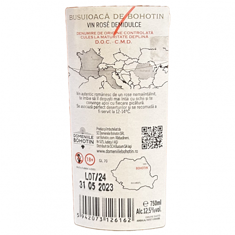 Vin rose demidulce Domeniile Bohotin Busuioaca de Bohotin, 0.75L [1]