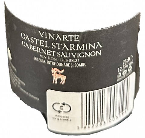 Vin Rosu Vinarte Castel Starmina, Cabernet Sauvignon, Demisec, 0.75 L [1]