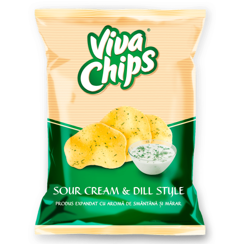 Bacanie - VIVA Chips cu aroma de smantana si marar 100g , 6 BUC/BAX