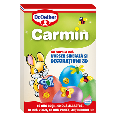 Condimente & Mixuri - Kit Vopsea Oua 3D 4 Culori,30 oua, Dr.Oetker Carmin