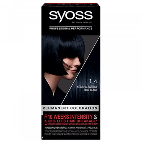 Ingrijire personala & Cosmetice - Vopsea de par permanenta Syoss Color Baseline 1-4 Negru Albastrui, 115 ml