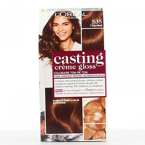 Ingrijire personala & Cosmetice - Vopsea de par semi-permanenta fara amoniac L'Oreal Paris Casting Creme Gloss 535 Ciocolata, 180 ml