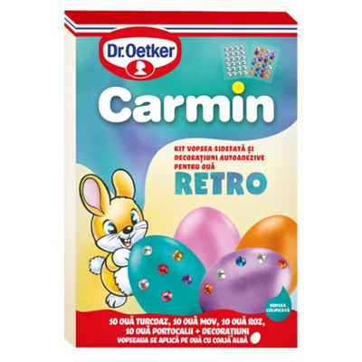 Bacanie - Vopsea Oua Kit Sidefat Retro, 4 culori, Carmin, Dr. Oetker, 20 g