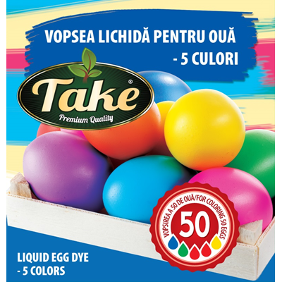 Bacanie - Blister Vopsea lichida , 50 Oua, 5 culori, Take