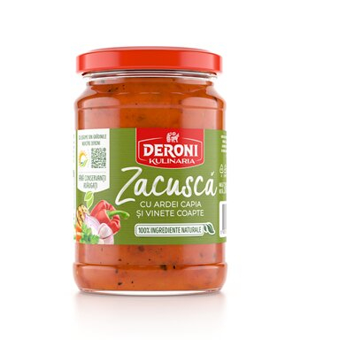 Conserve - Zacusca Ardei Kapia & Vinete Coapte, Deroni Kulinaria, 300 g-Vivomarket.ro