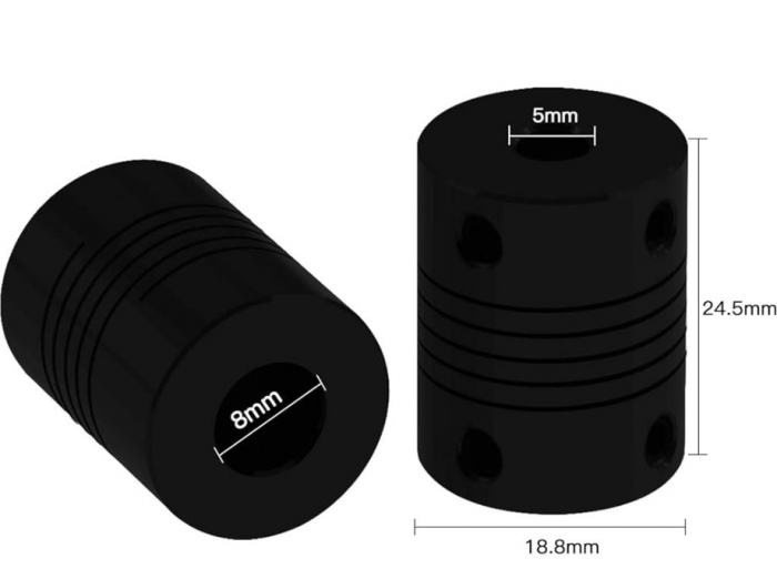 Cuplaj flexibil / elastic 5*8mm negru [5]