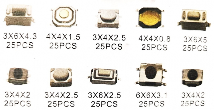 Set 250 buc. micro-comutatoare (butoane tactile) SMD [2]
