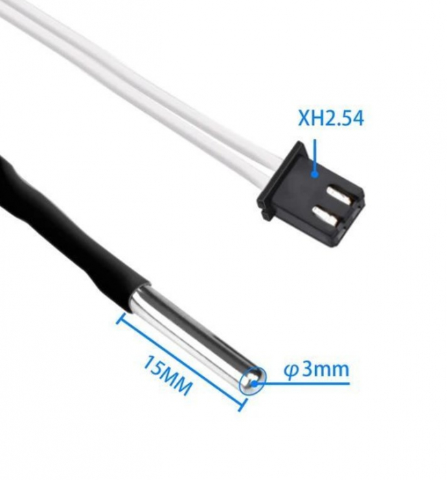 Termistor HT-NTC100K, conectori XH2.54 2 pini, cablu 1m [4]