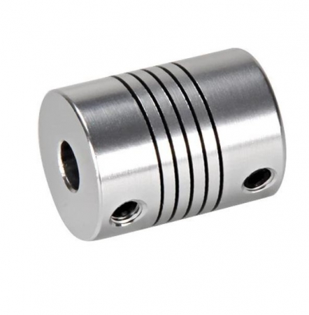 Componente si accesorii imprimante 3D - Cuplaj flexibil / elastic 5*5mm argintiu
