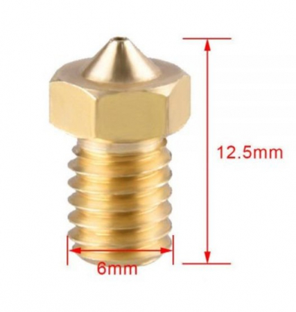 Duza alama 0.6mm filet M6 hexagon 7mm pentru cap imprimanta 3D [1]