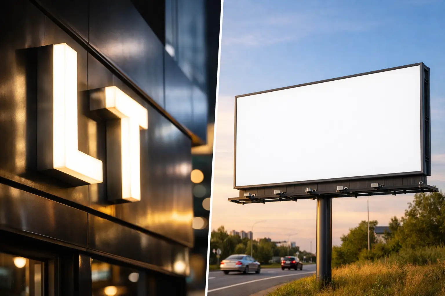 Litere luminoase sau banner exterior?