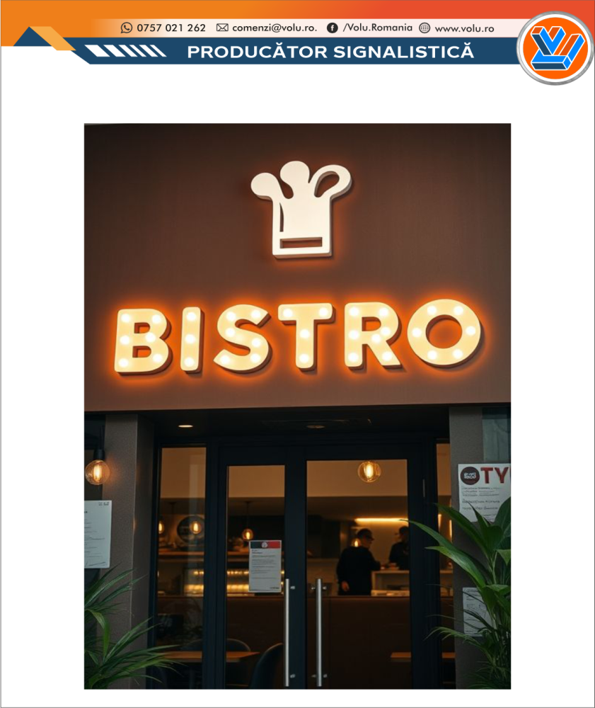 Litere Volumetrice Iluminate BEC LED - personalizat Bistro [1]