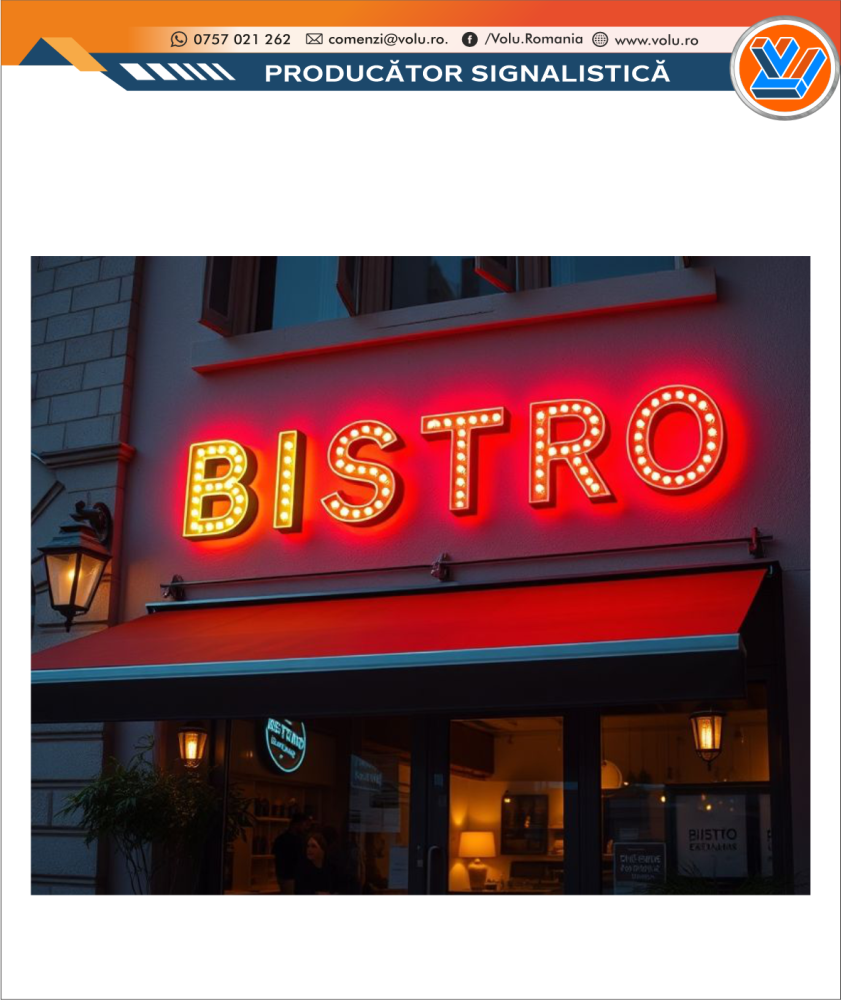 Litere Volumetrice Iluminate BEC LED - personalizat Bistro [4]