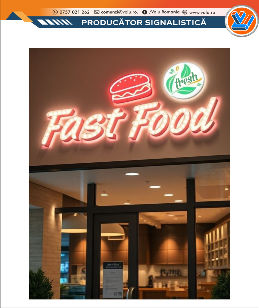Litere Volumetrice Iluminate BEC LED - personalizat Fast Food [1]