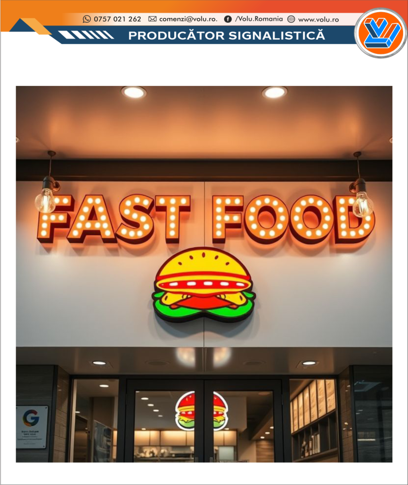 Litere Volumetrice Iluminate BEC LED - personalizat Fast Food [2]