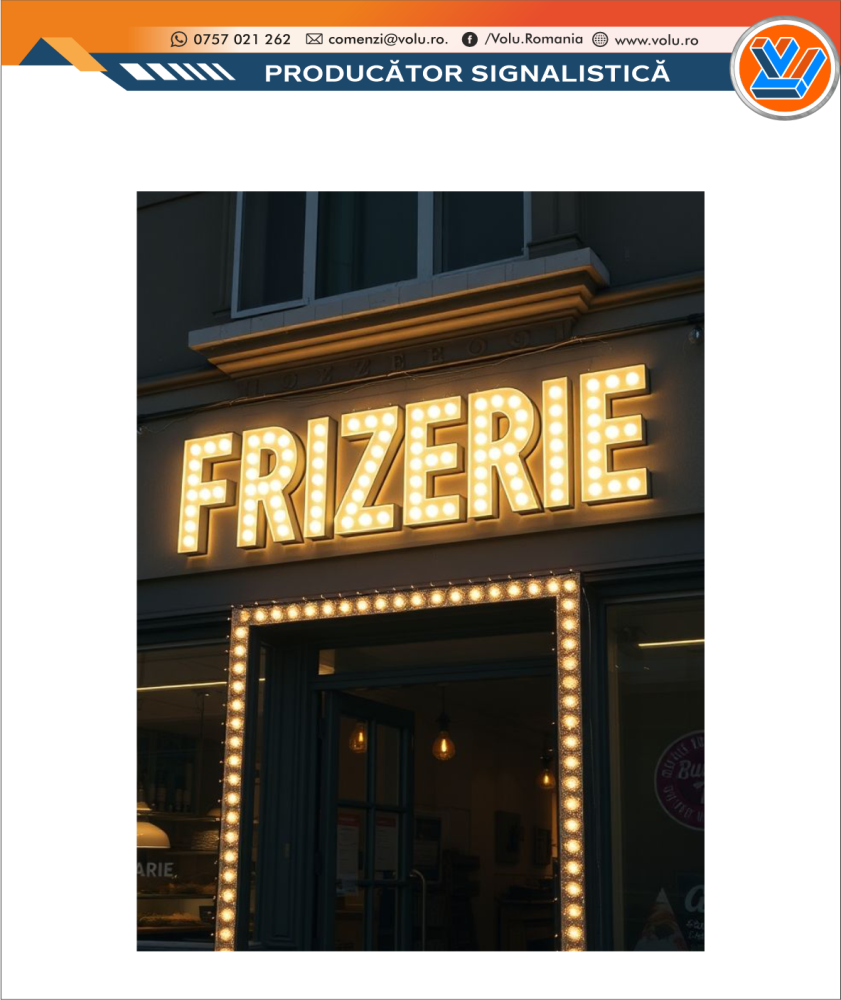 Litere Volumetrice Iluminate BEC LED - personalizat Frizerie [1]