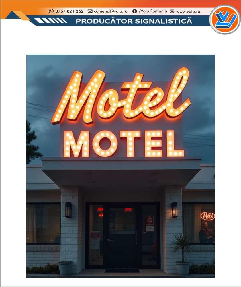 Litere Volumetrice Iluminate BEC LED - personalizat Motel [4]