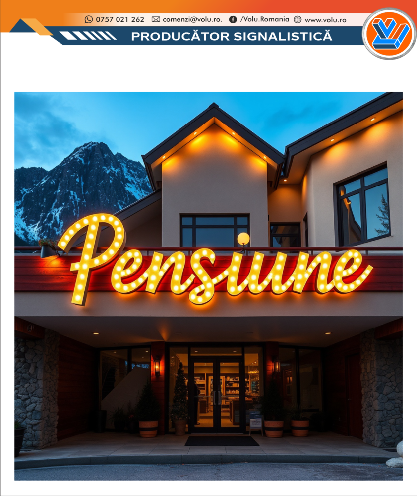 Litere Volumetrice Iluminate BEC LED - personalizat Pensiune [3]
