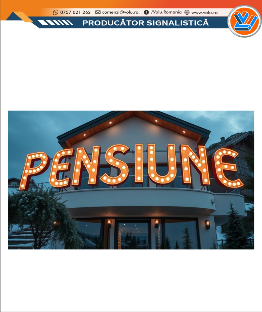 Litere Volumetrice Iluminate BEC LED - personalizat Pensiune [6]