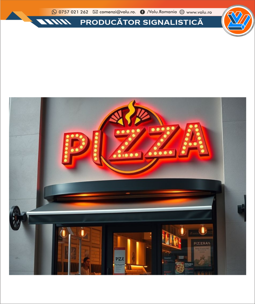 Litere Volumetrice Iluminate BEC LED - personalizat Pizza [2]