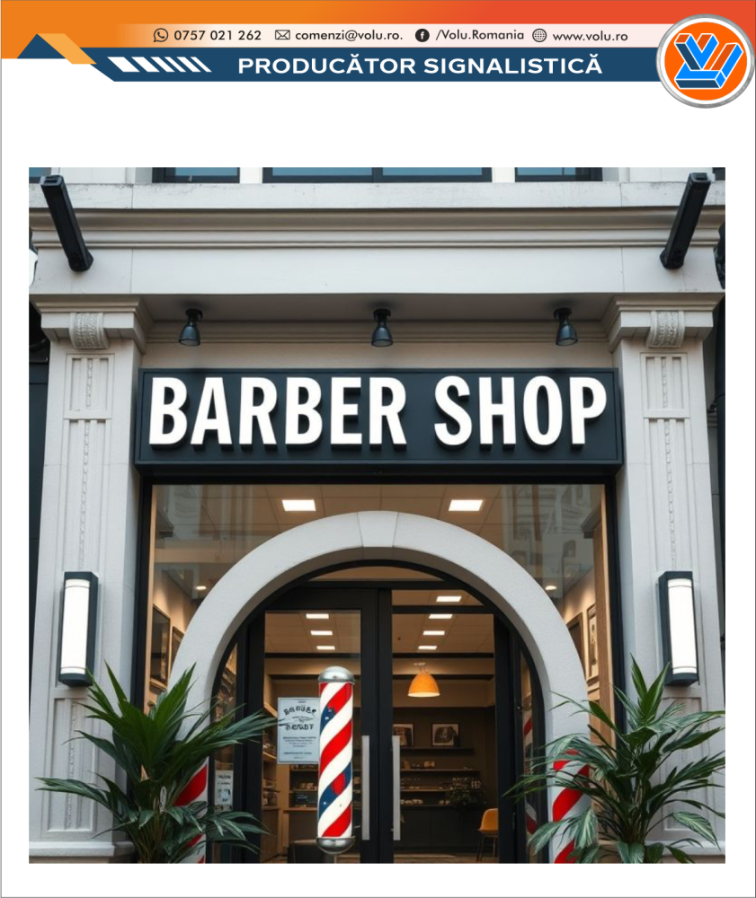 Litere Volumetrice Iluminate LED - personalizat Barber Shop [3]