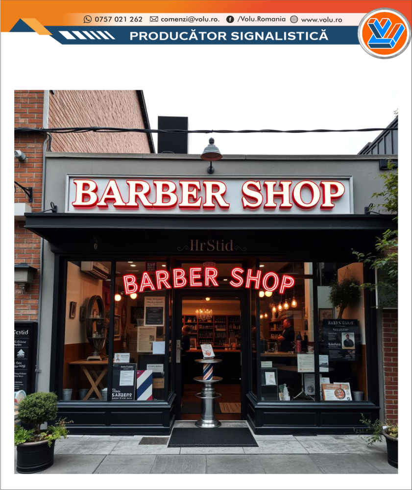 Litere Volumetrice Iluminate LED - personalizat Barber Shop [4]