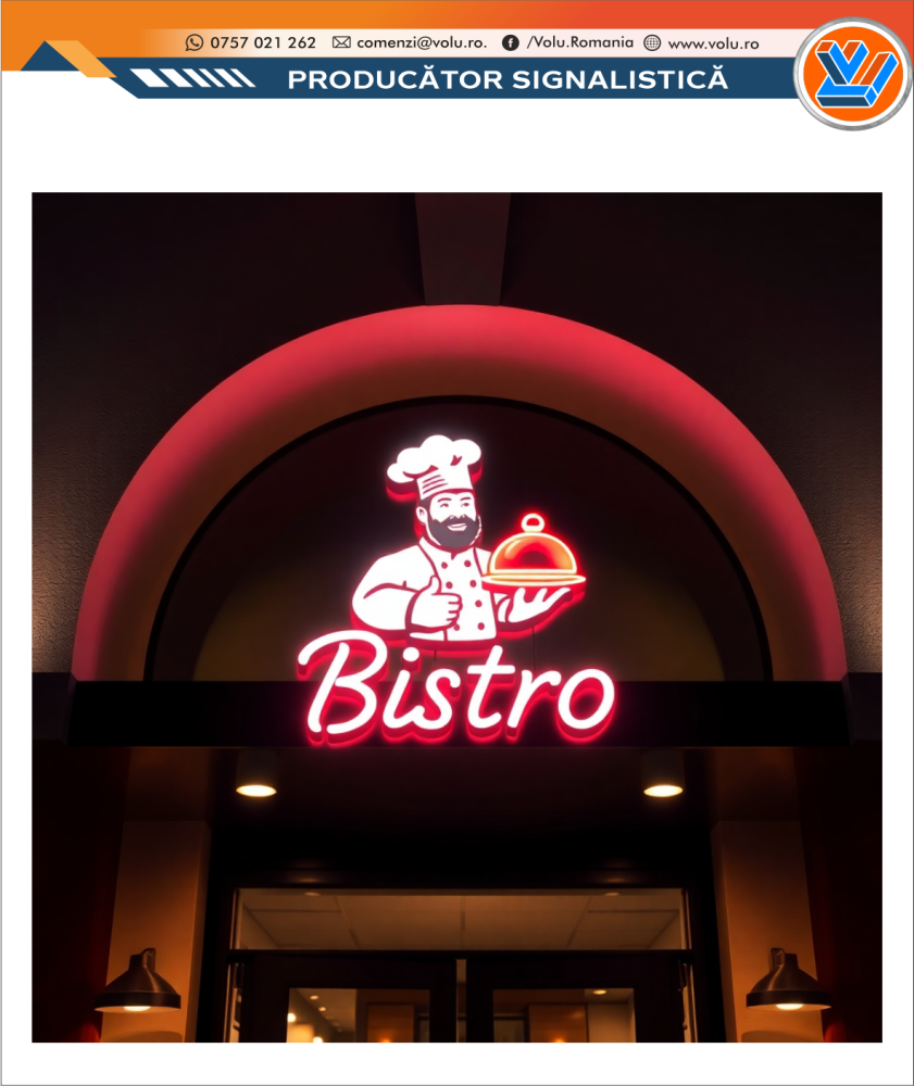 Litere Volumetrice Iluminate LED - personalizat Bistro [3]
