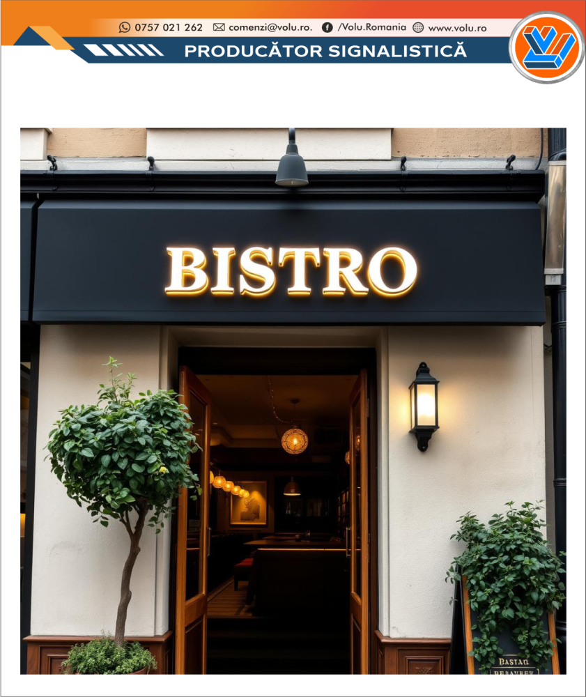 Litere Volumetrice Iluminate LED - personalizat Bistro [2]