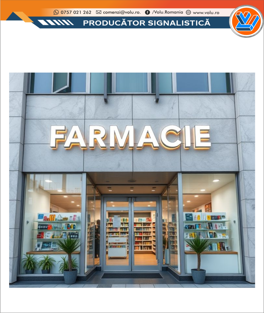 Litere Volumetrice Iluminate LED - personalizat Farmacie [1]
