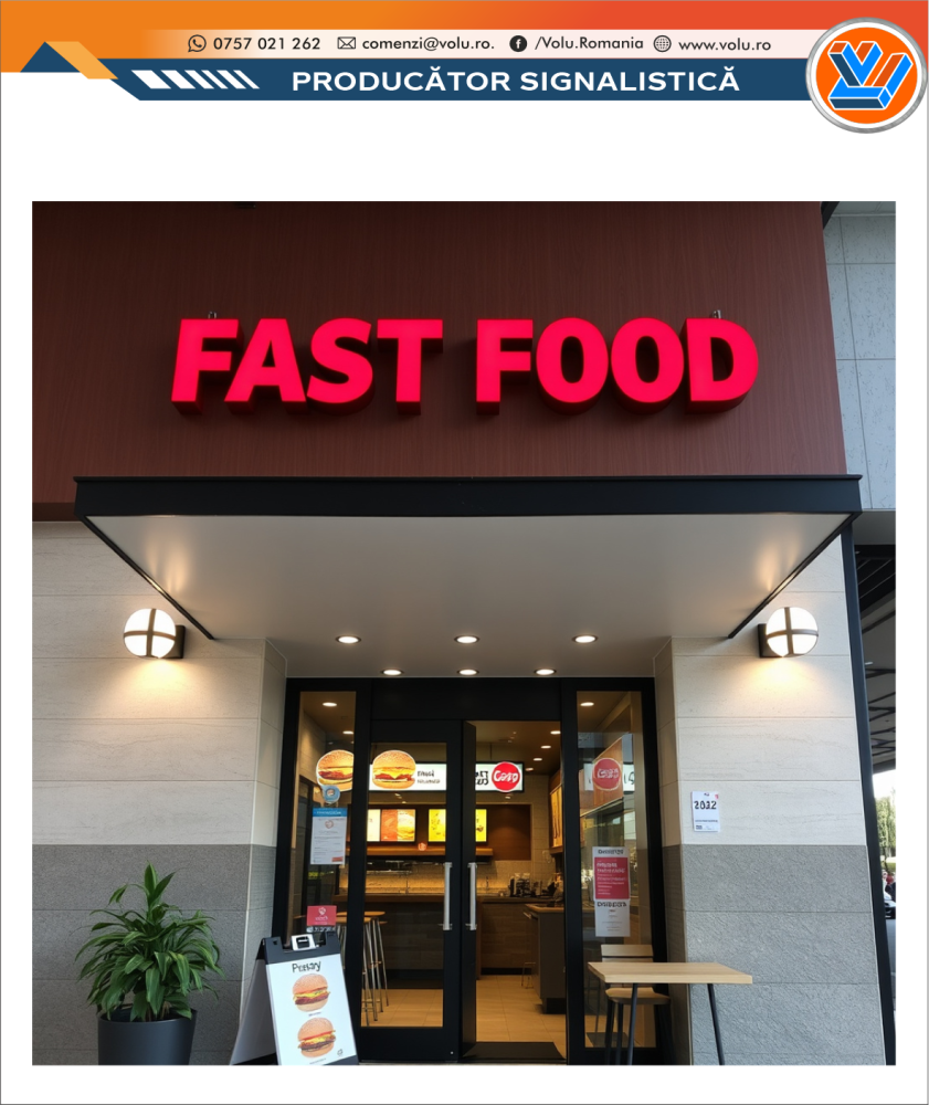 Litere Volumetrice Iluminate LED - personalizat Fast Food [4]