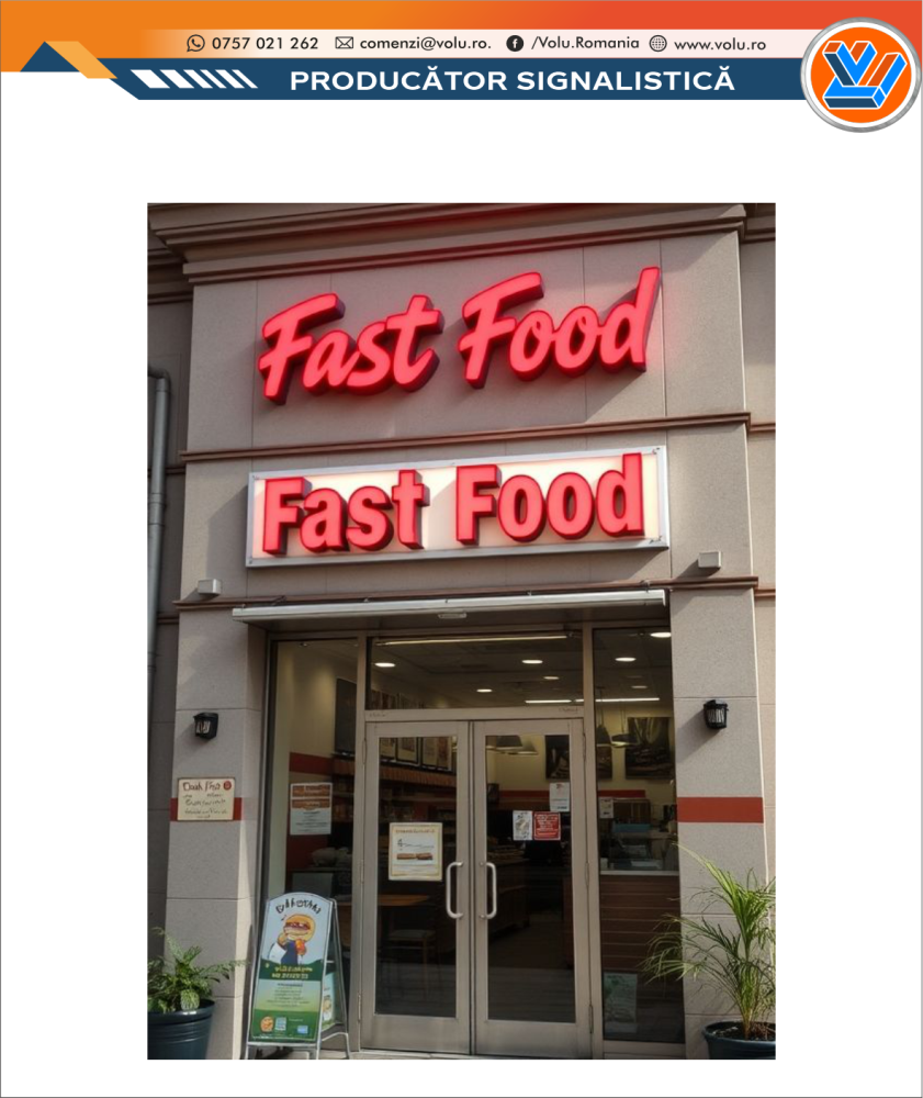 Litere Volumetrice Iluminate LED - personalizat Fast Food [5]