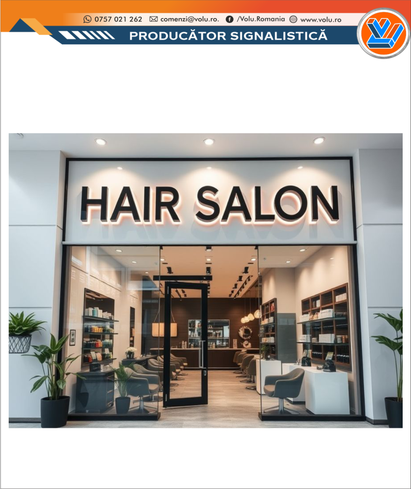 Litere Volumetrice Iluminate LED - personalizat Hair Salon [3]