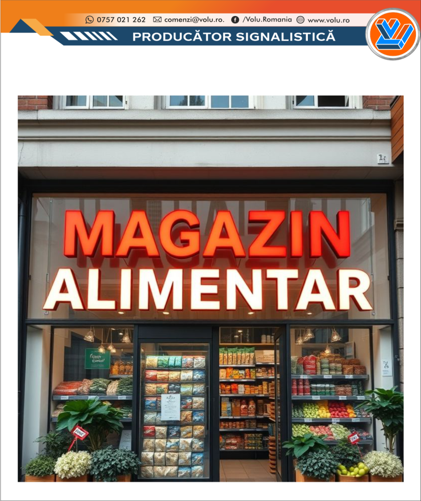 Litere Volumetrice Iluminate LED - personalizat Magazin Alimentar [3]