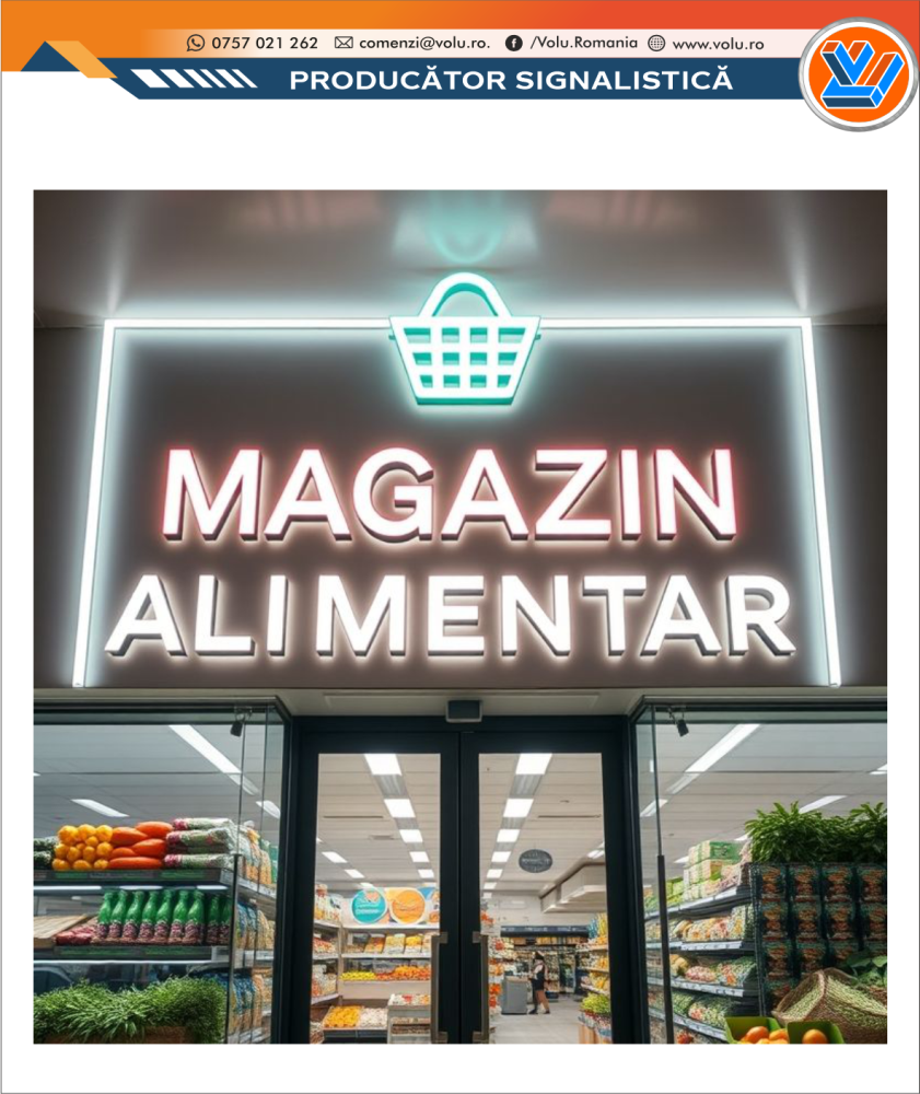Litere Volumetrice Iluminate LED - personalizat Magazin Alimentar [2]
