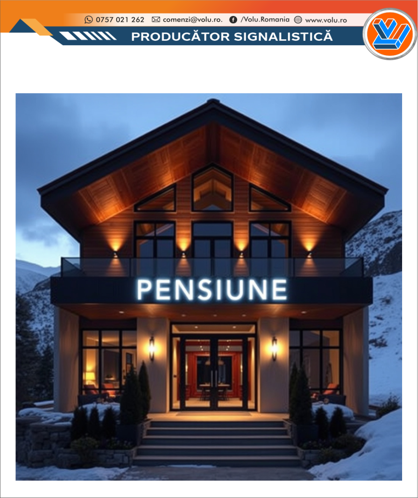 Litere Volumetrice Iluminate LED - personalizat Pensiune [1]