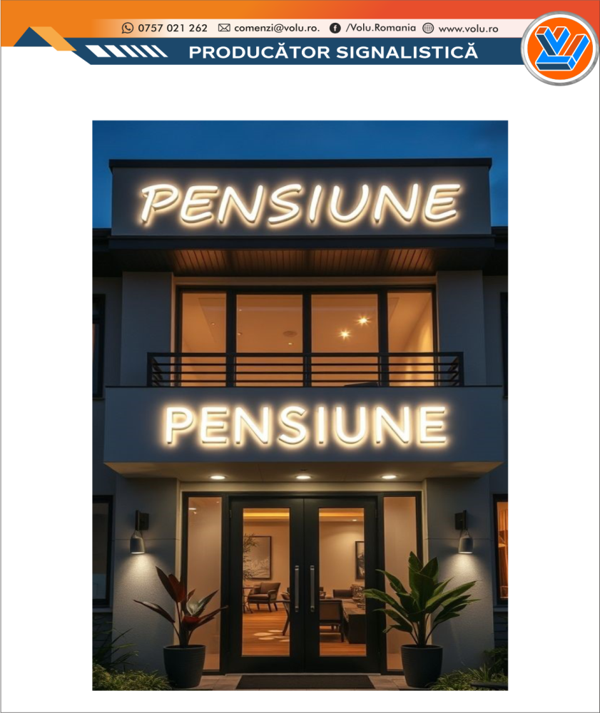Litere Volumetrice Iluminate LED - personalizat Pensiune [5]