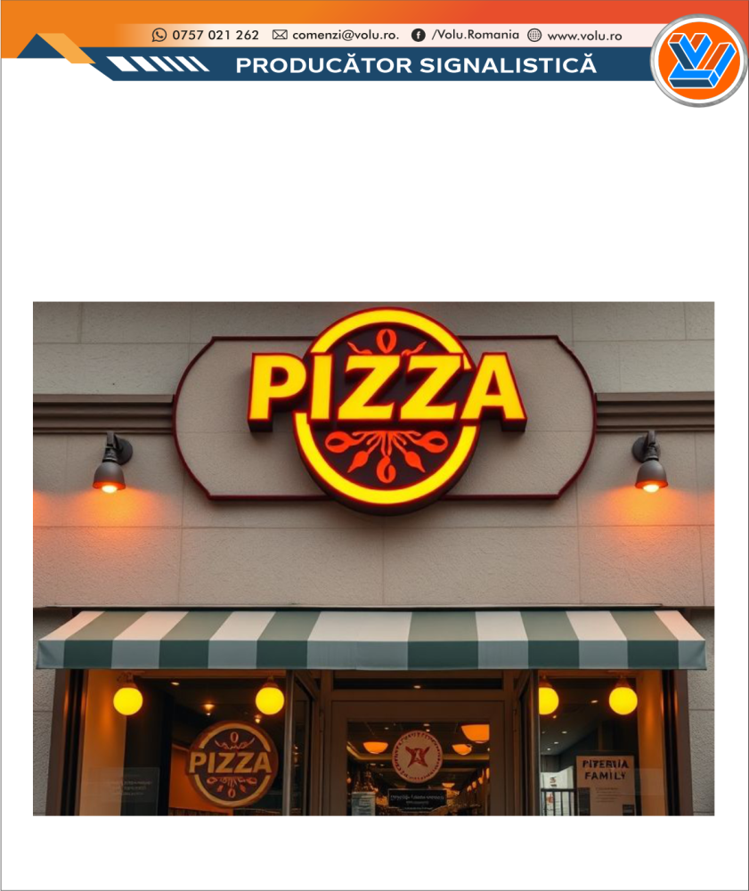 Litere Volumetrice Iluminate LED - personalizat Pizza [2]